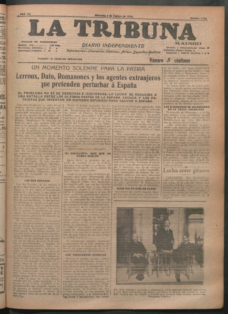 Miniatura de La Tribuna del 6 de febrero de 1918