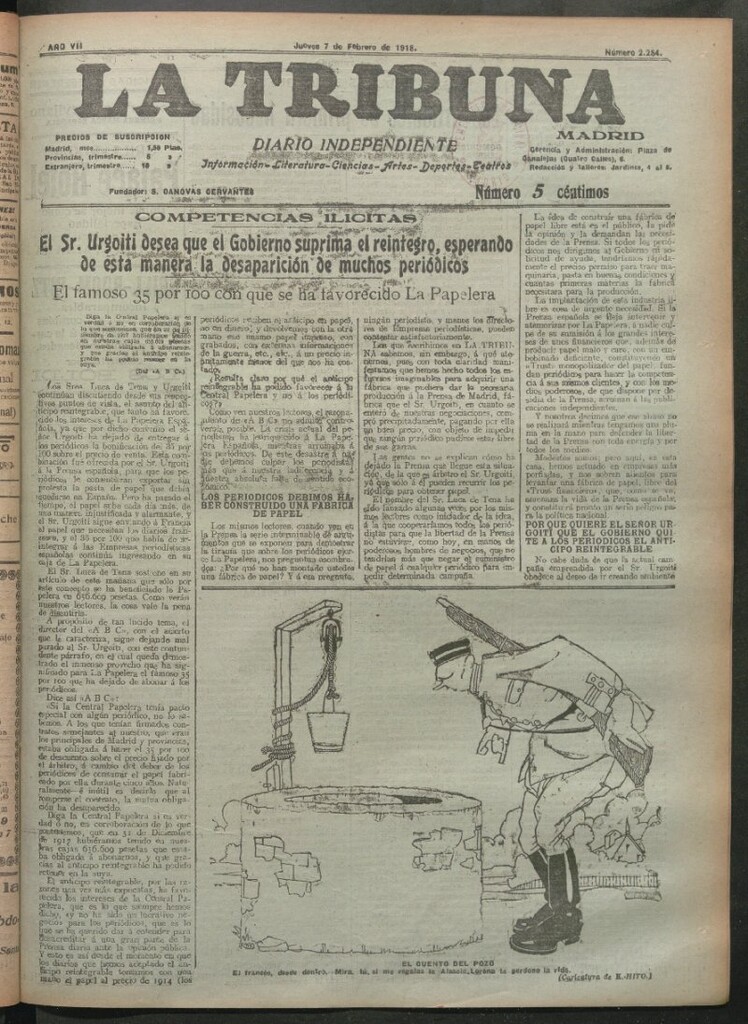 Miniatura de La Tribuna del 7 de febrero de 1918