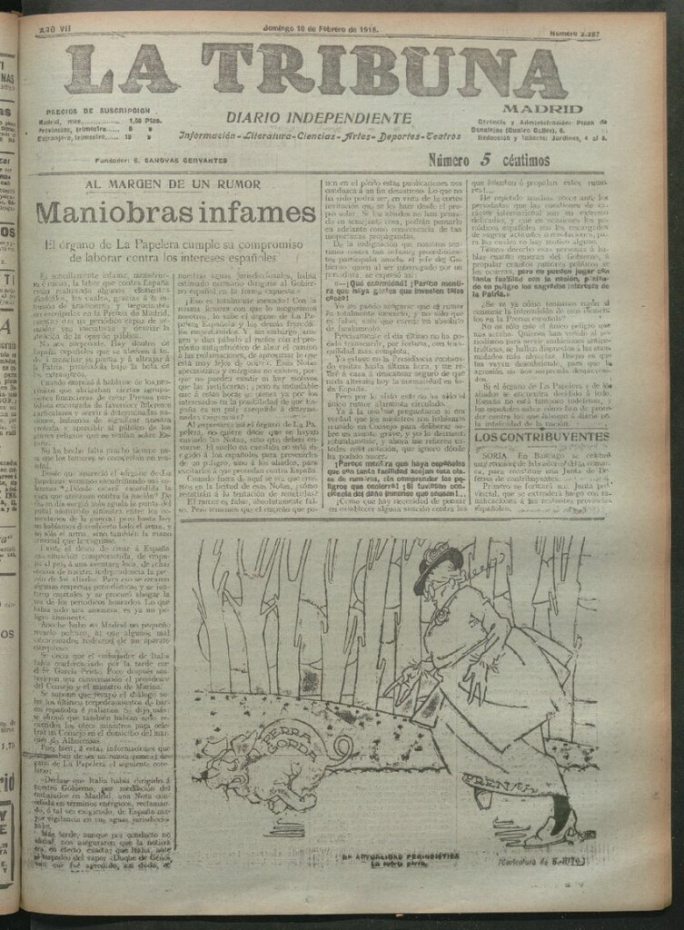 Miniatura de La Tribuna del 10 de febrero de 1918
