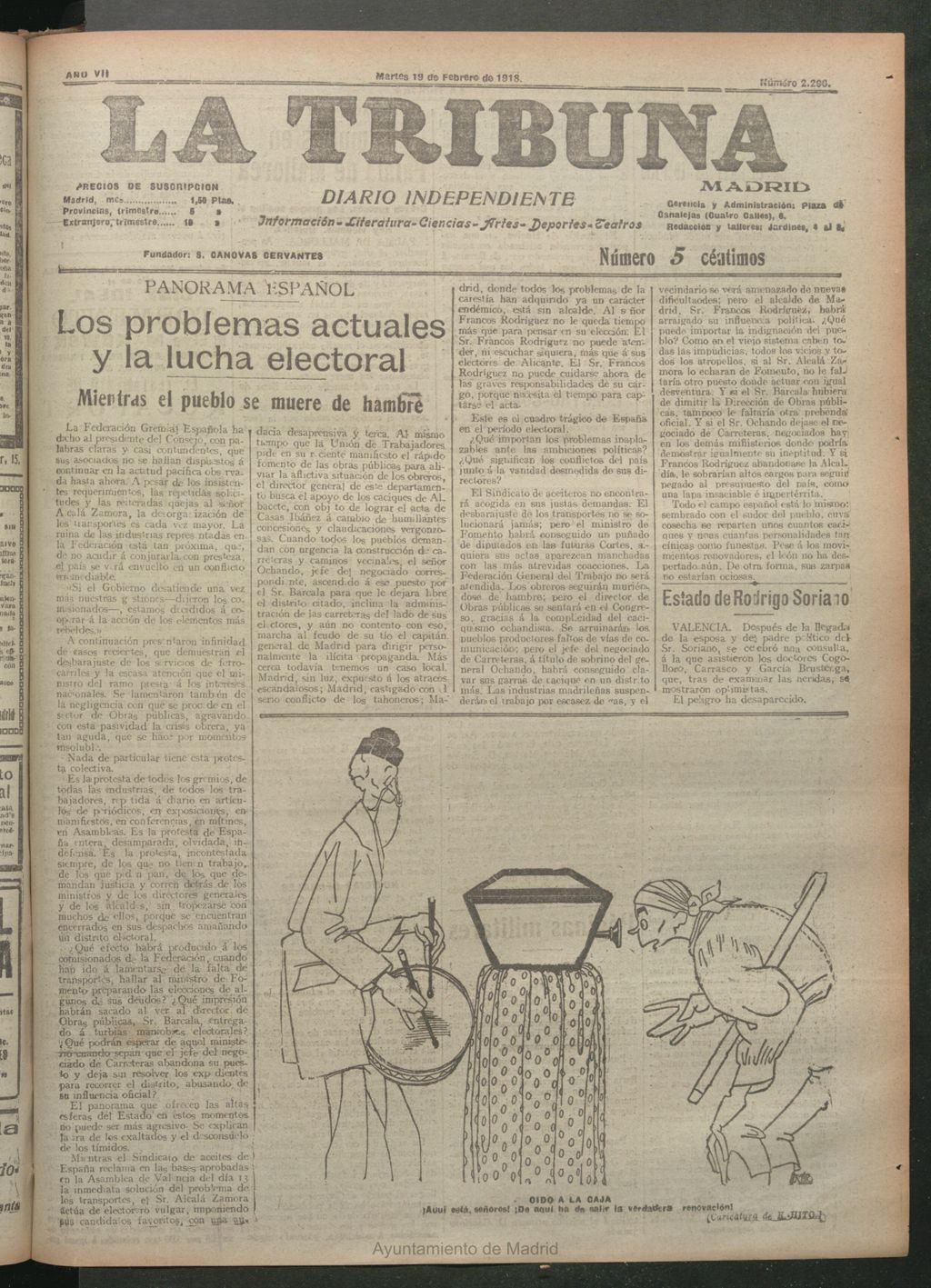 Miniatura de La Tribuna del 19 de febrero de 1918