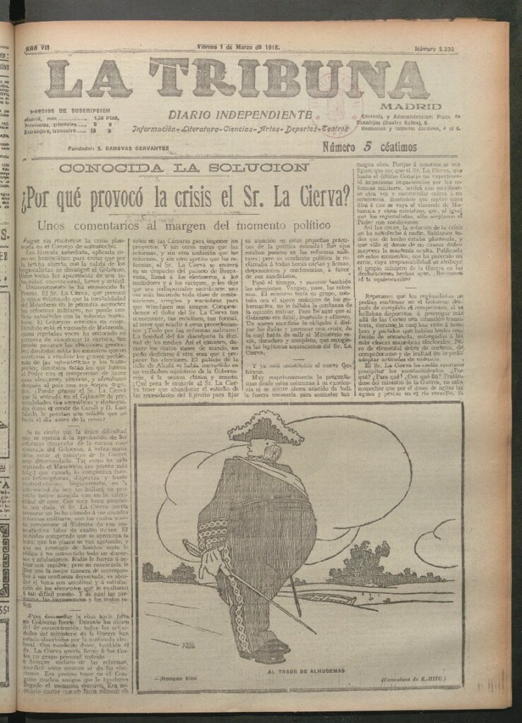 Miniatura de La Tribuna del 1 de marzo de 1918