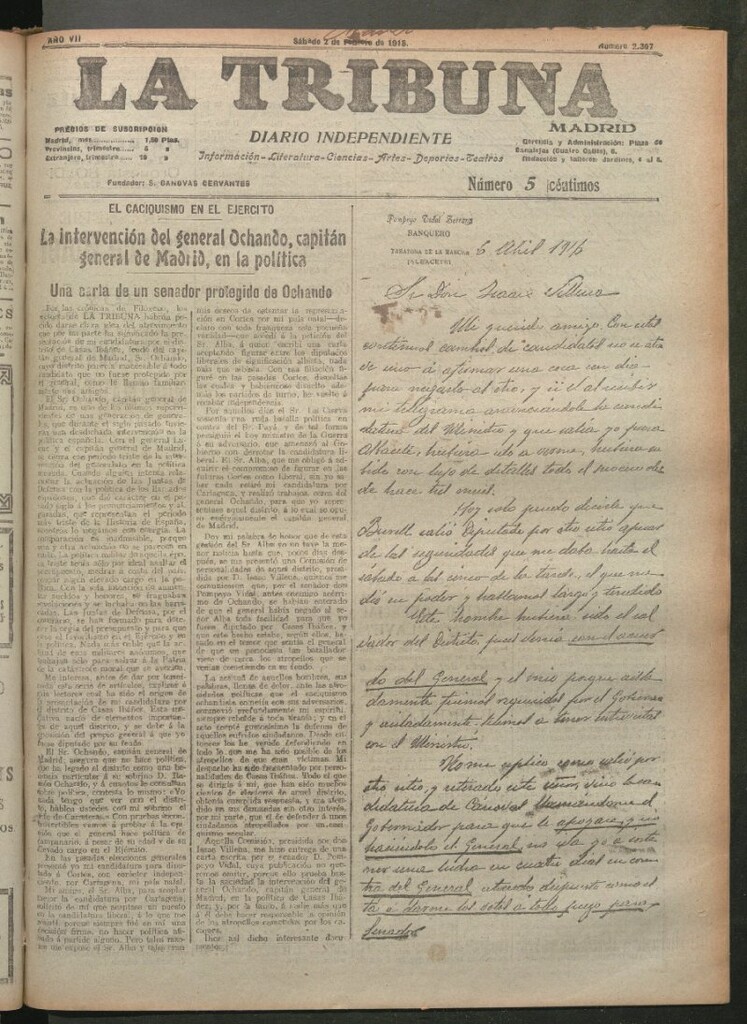 Miniatura de La Tribuna del 2 de marzo de 1918