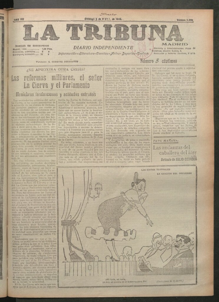 Miniatura de La Tribuna del 3 de marzo de 1918