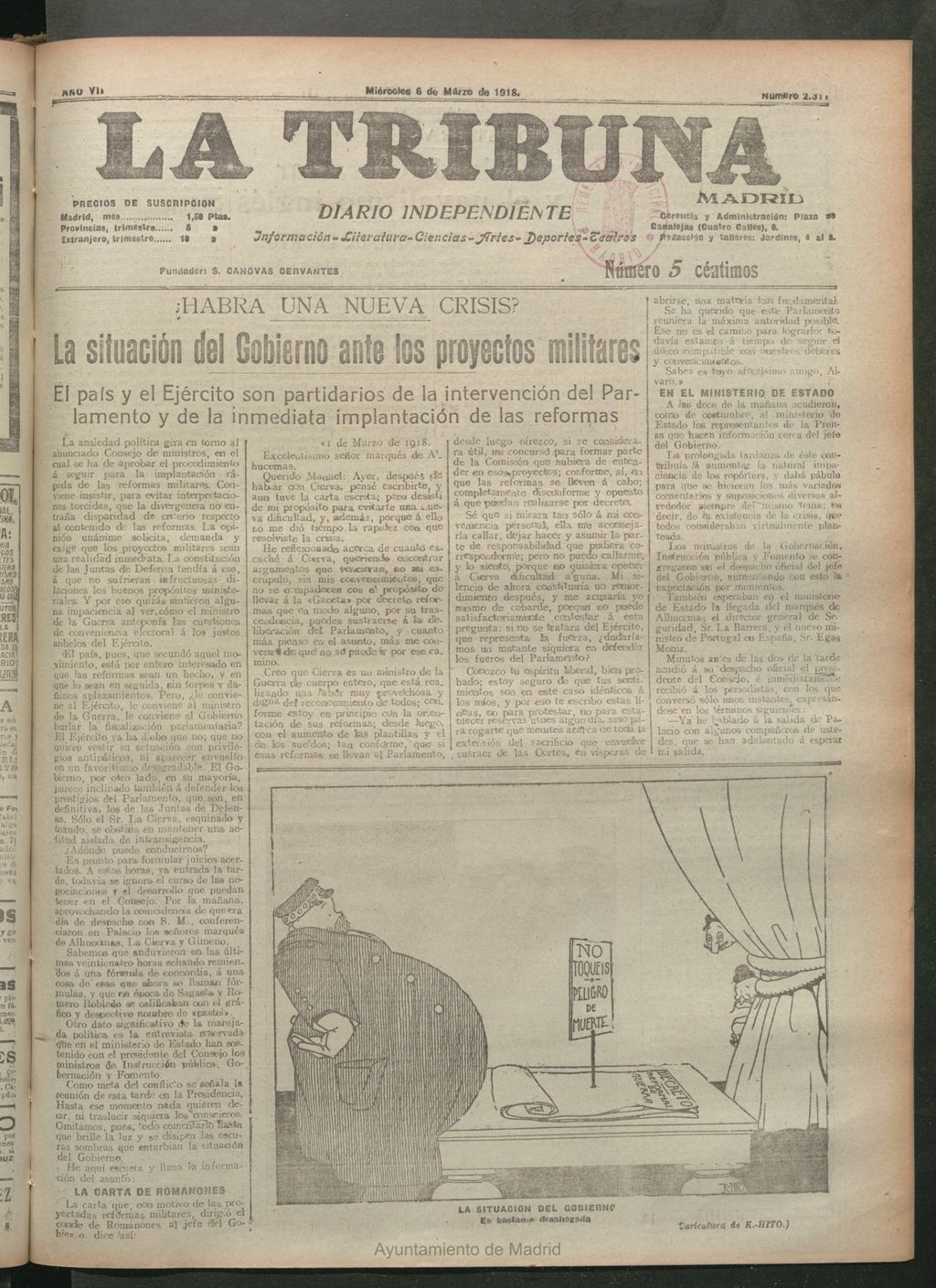 Miniatura de La Tribuna del 6 de marzo de 1918