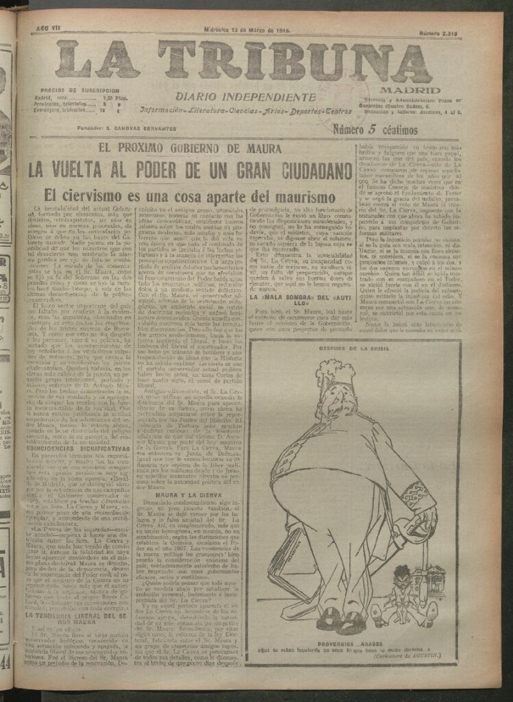Miniatura de La Tribuna del 13 de marzo de 1918