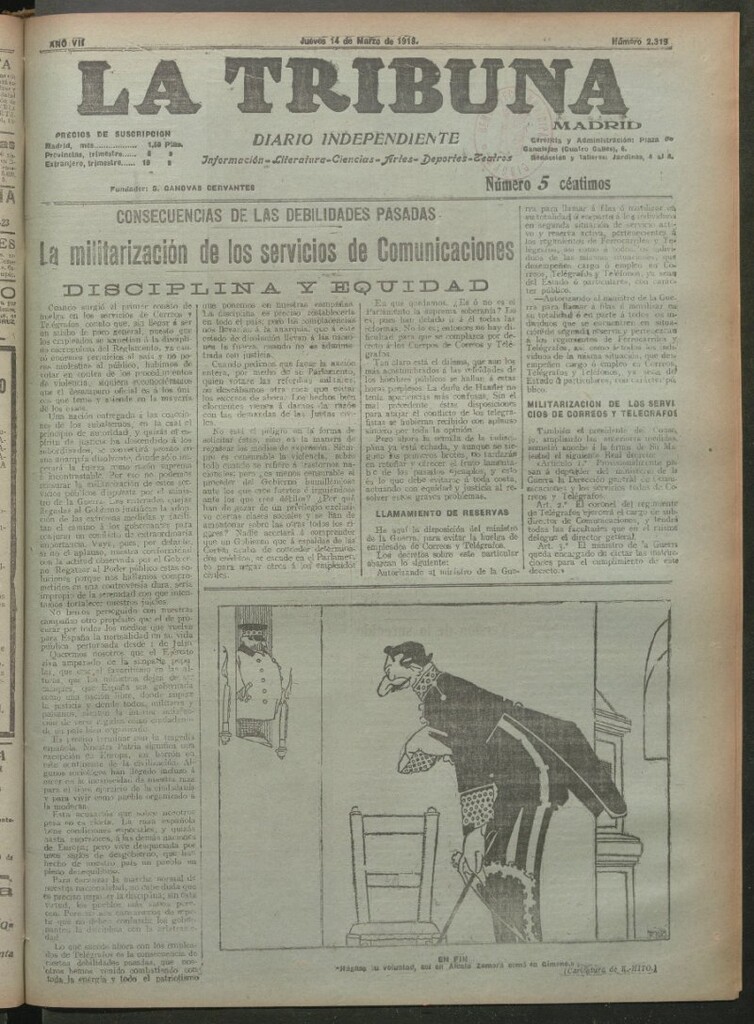 Miniatura de La Tribuna del 14 de marzo de 1918