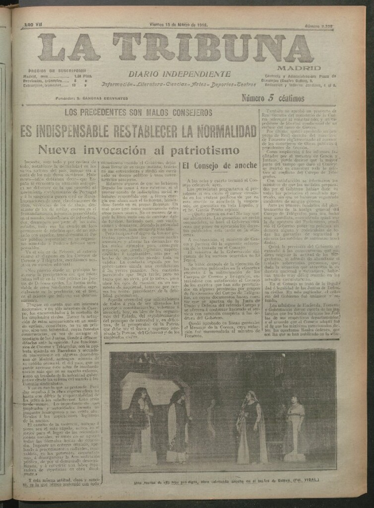 Miniatura de La Tribuna del 15 de marzo de 1918