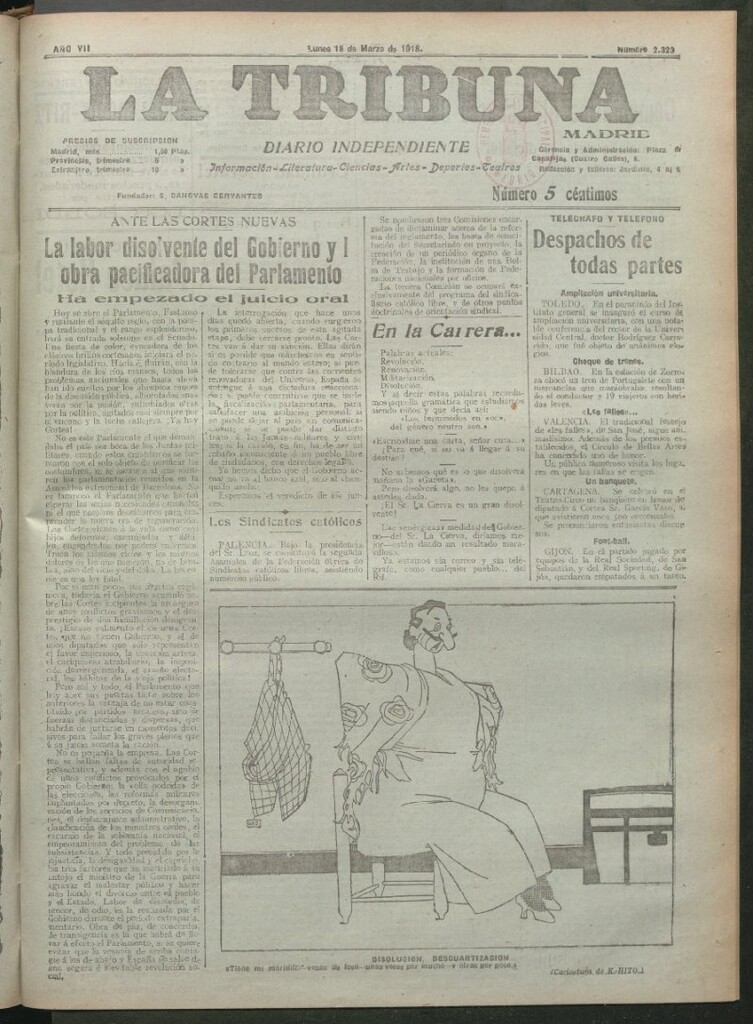 Miniatura de La Tribuna del 18 de marzo de 1918