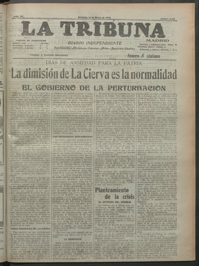 Miniatura de La Tribuna del 20 de marzo de 1918