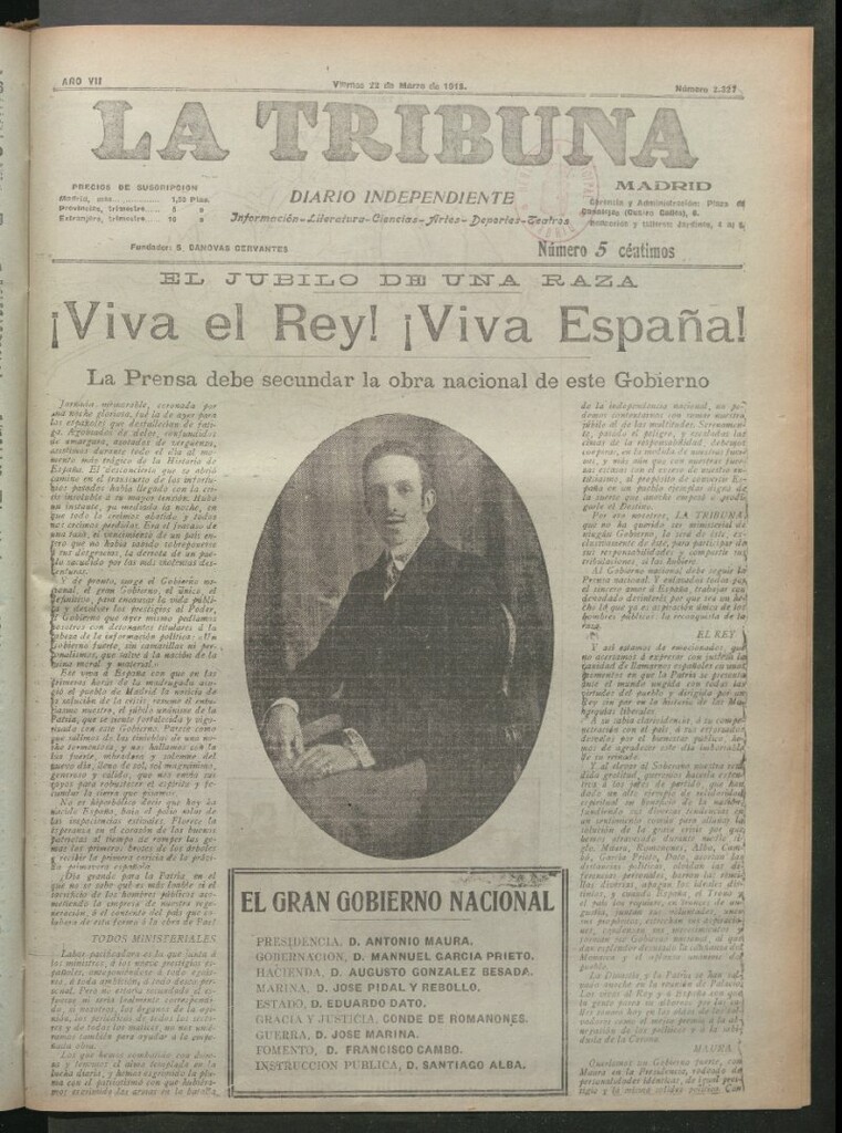 Miniatura de La Tribuna del 22 de marzo de 1918