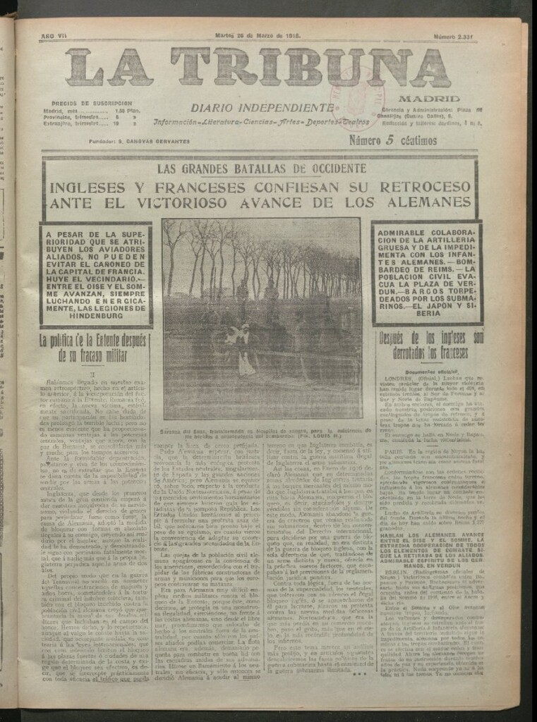 Miniatura de La Tribuna del 26 de marzo de 1918