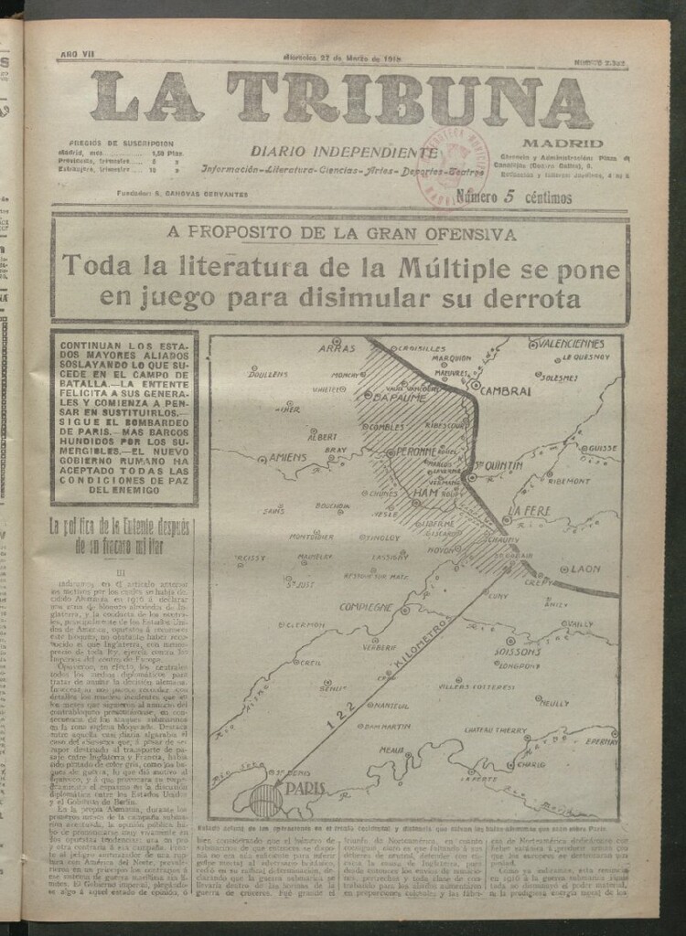 Miniatura de La Tribuna del 27 de marzo de 1918