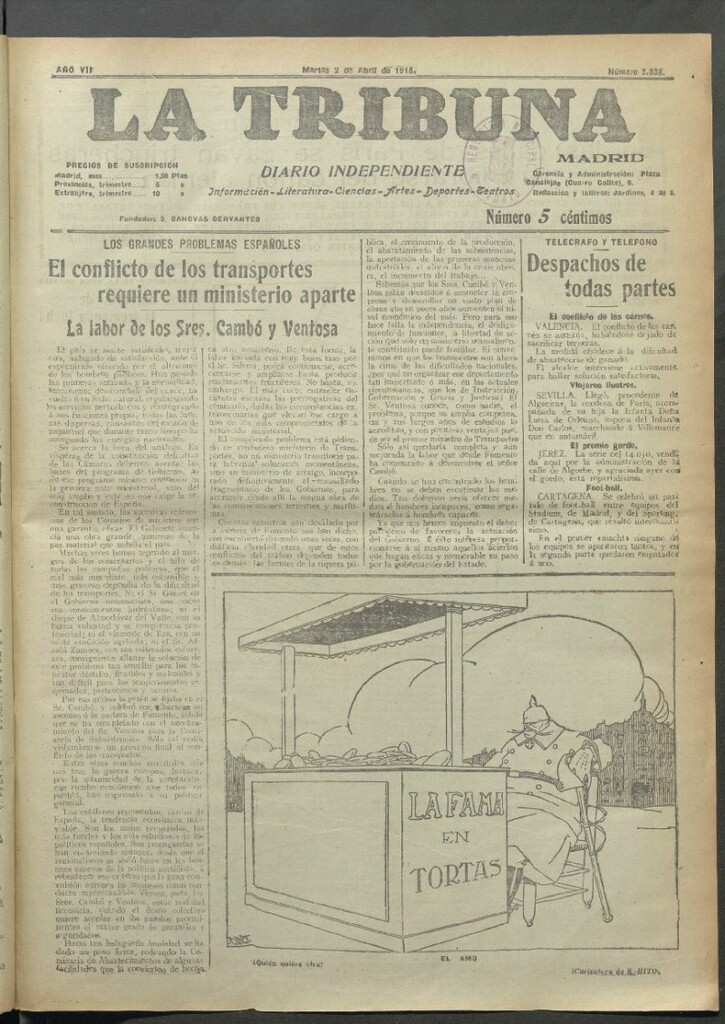 Miniatura de La Tribuna del 2 de abril de 1918