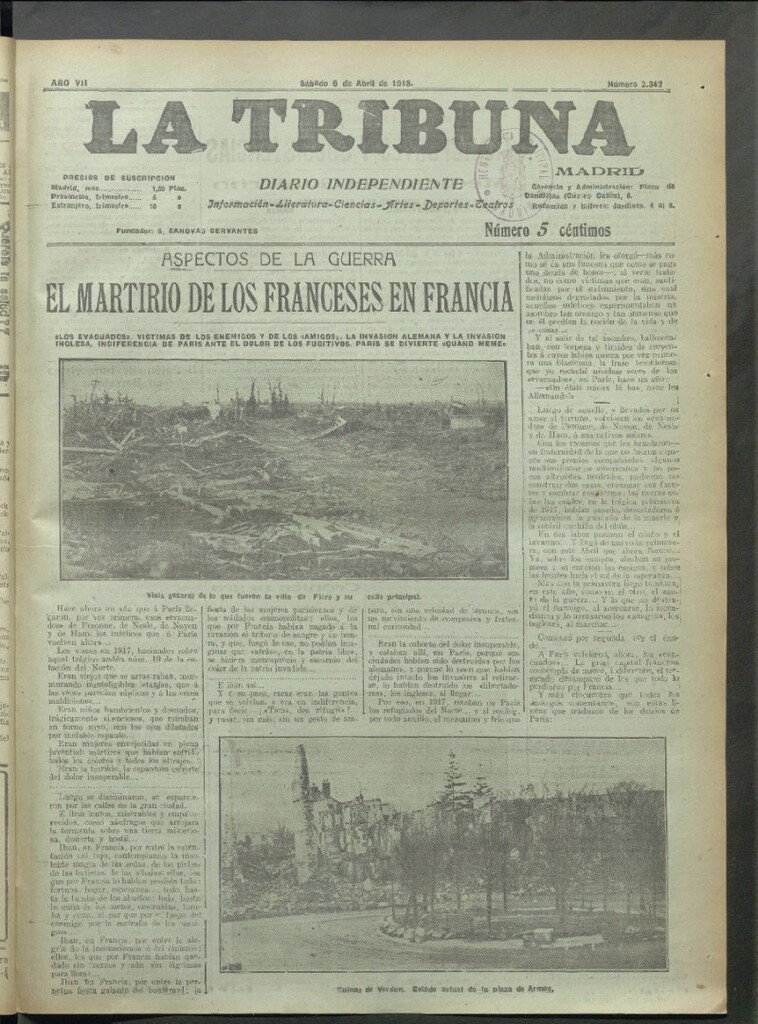 Miniatura de La Tribuna del 6 de abril de 1918
