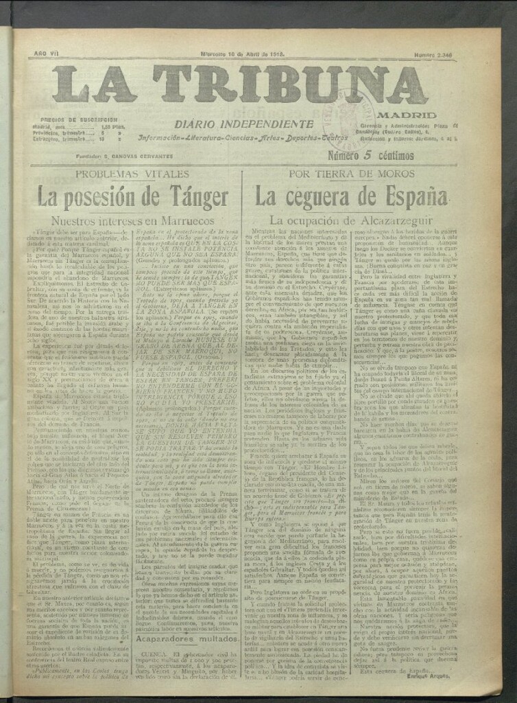 Miniatura de La Tribuna del 10 de abril de 1918