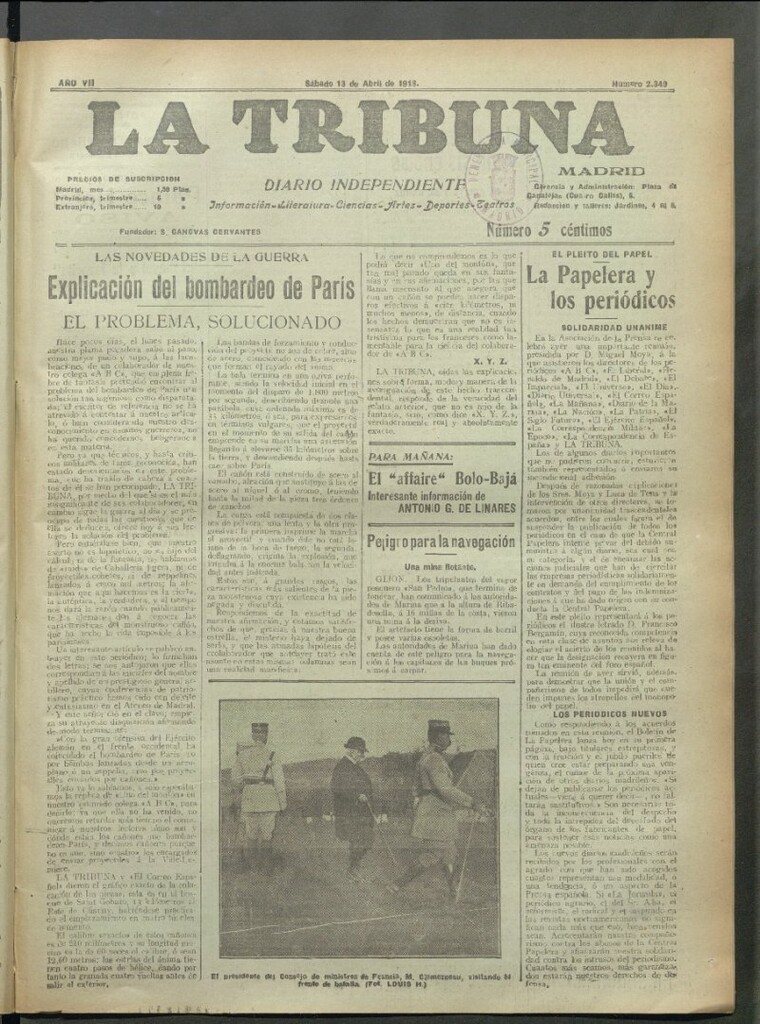 Miniatura de La Tribuna del 13 de abril de 1918