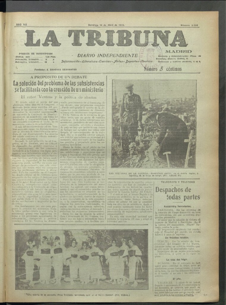 Miniatura de La Tribuna del 14 de abril de 1918