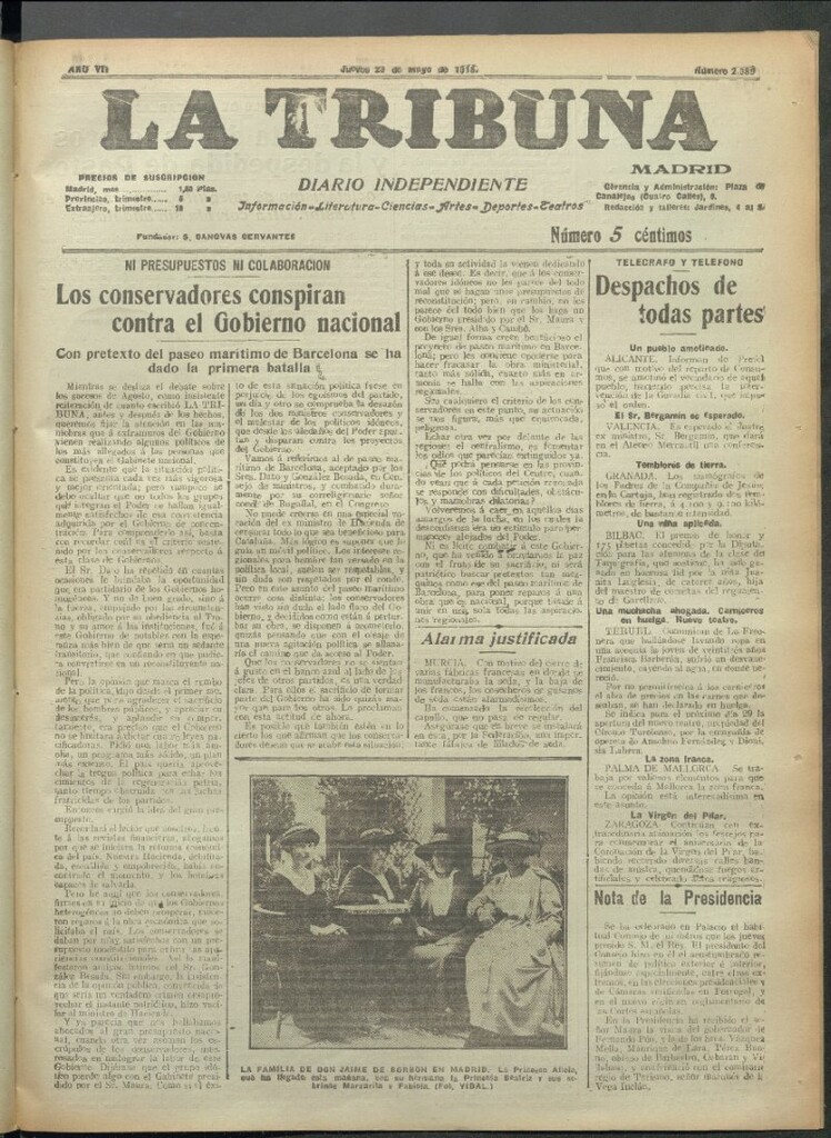 Miniatura de La Tribuna del 23 de mayo de 1918