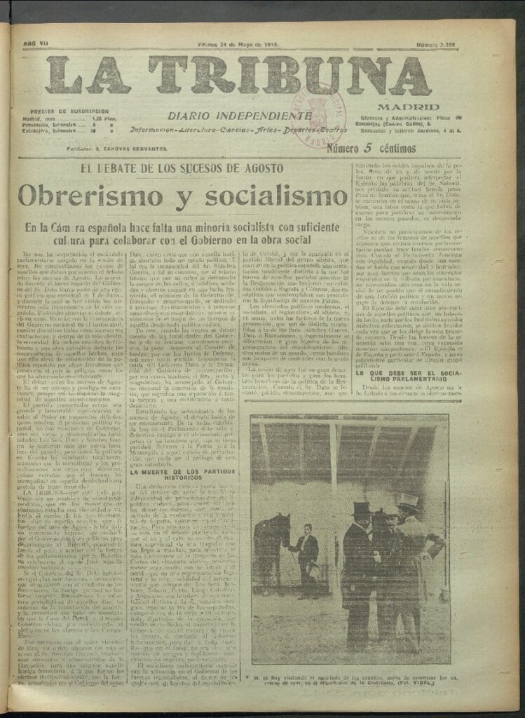 Miniatura de La Tribuna del 24 de mayo de 1918