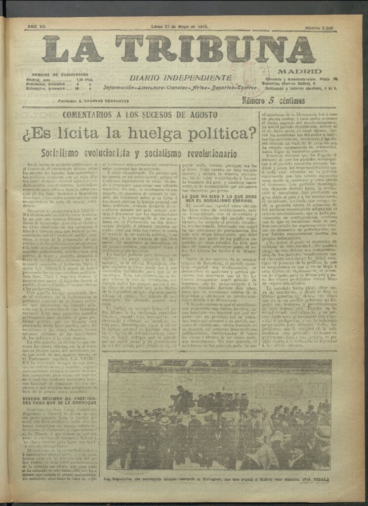 Miniatura de La Tribuna del 27 de mayo de 1918