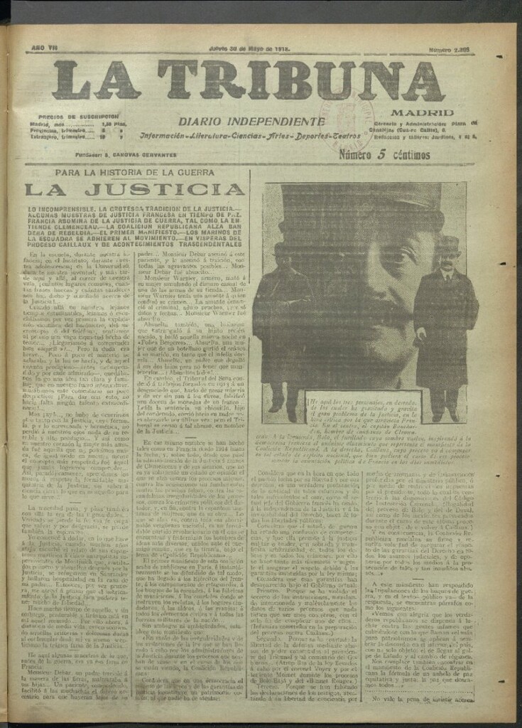 Miniatura de La Tribuna del 30 de mayo de 1918