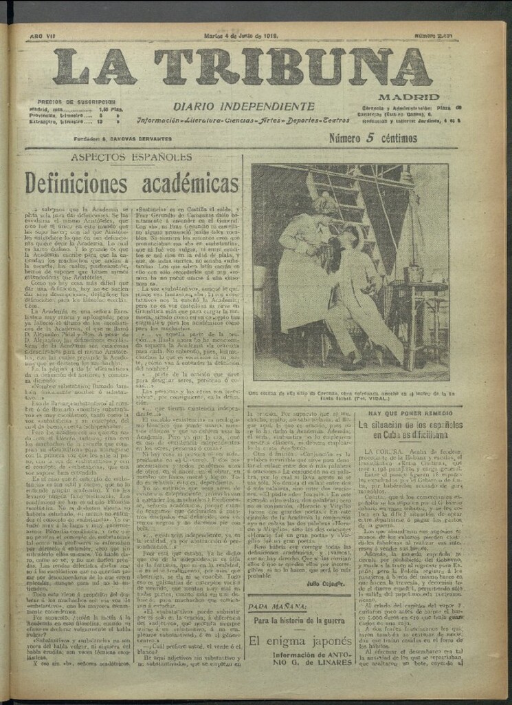 Miniatura de La Tribuna del 4 de junio de 1918