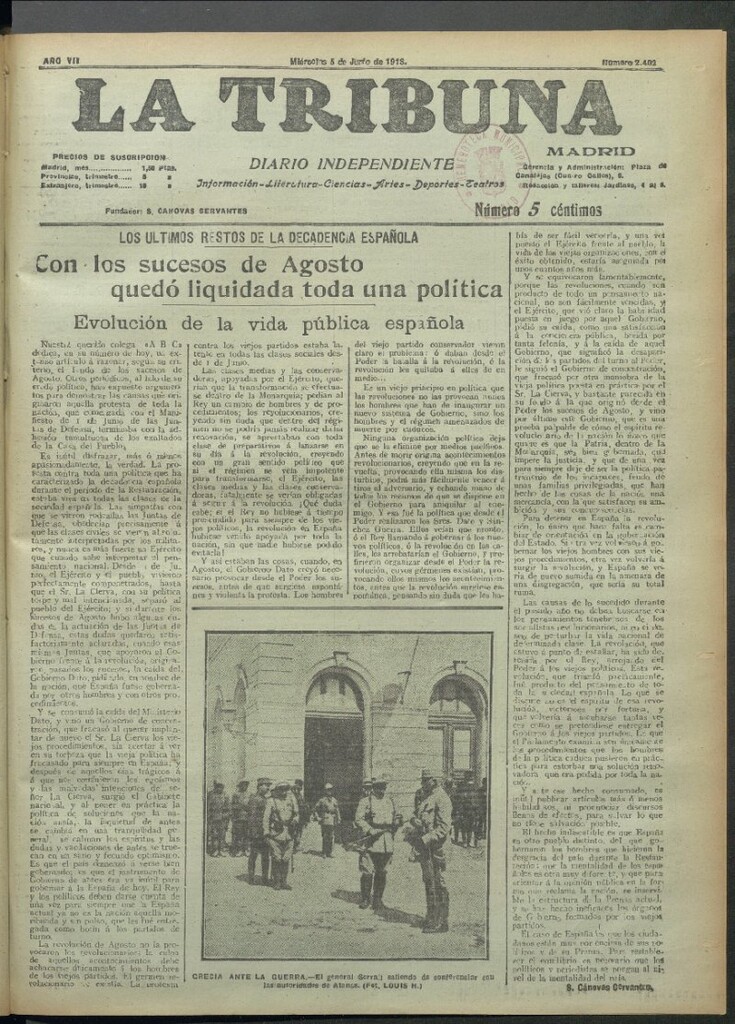 Miniatura de La Tribuna del 5 de junio de 1918