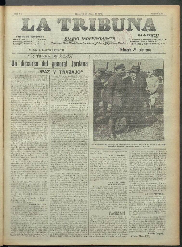 Miniatura de La Tribuna del 10 de junio de 1918