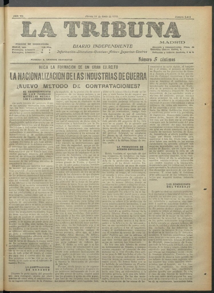 Miniatura de La Tribuna del 14 de junio de 1918