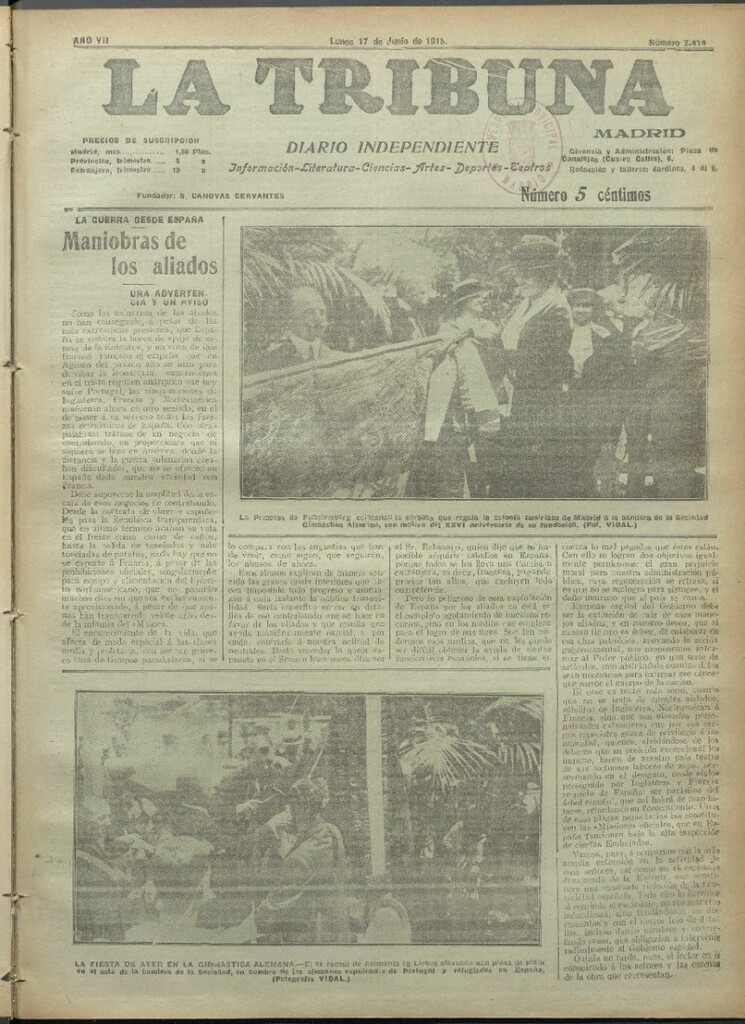 Miniatura de La Tribuna del 17 de junio de 1918
