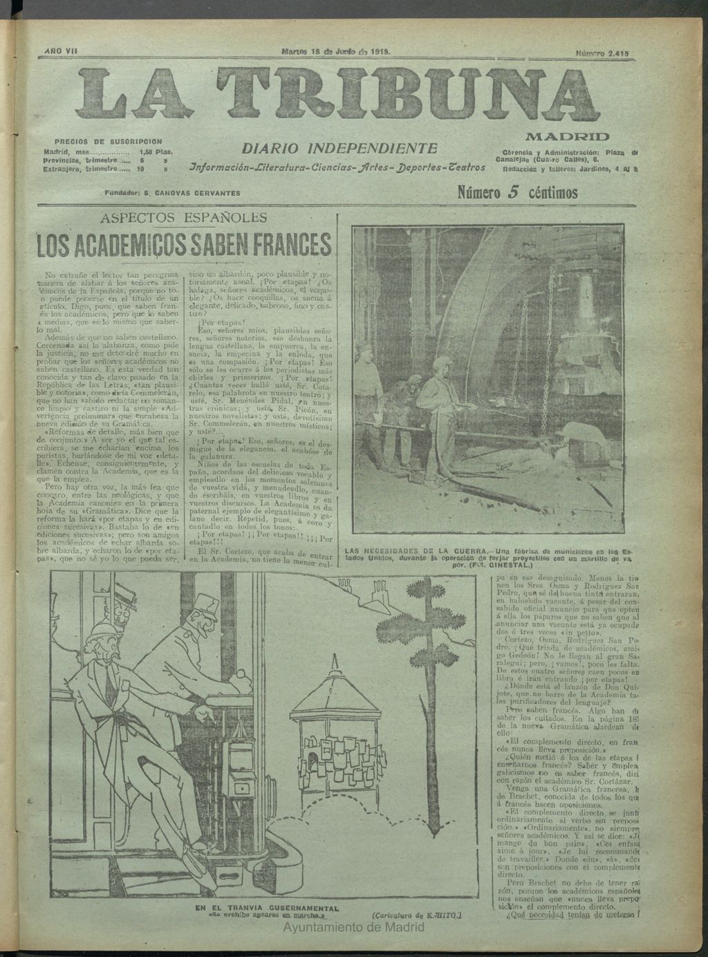 Miniatura de La Tribuna del 18 de junio de 1918