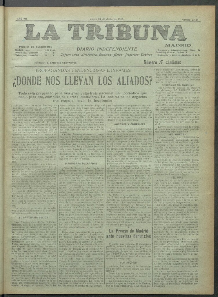 Miniatura de La Tribuna del 24 de junio de 1918