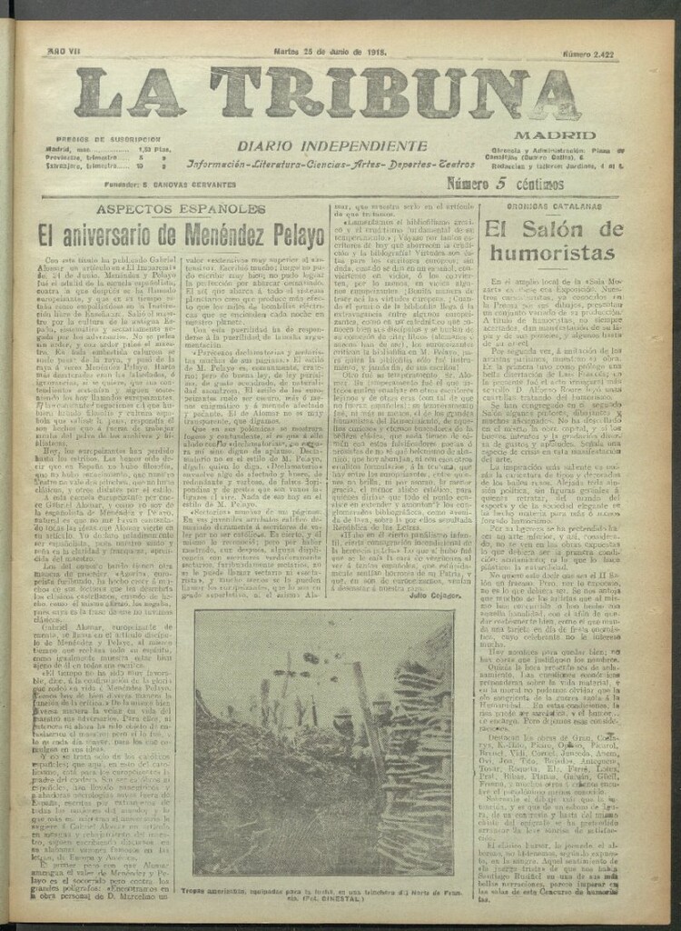 Miniatura de La Tribuna del 25 de junio de 1918