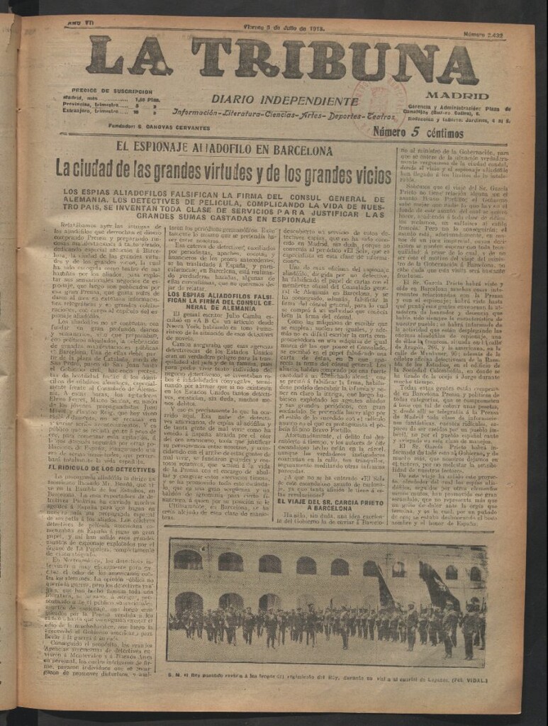 Miniatura de La Tribuna del 5 de julio de 1918