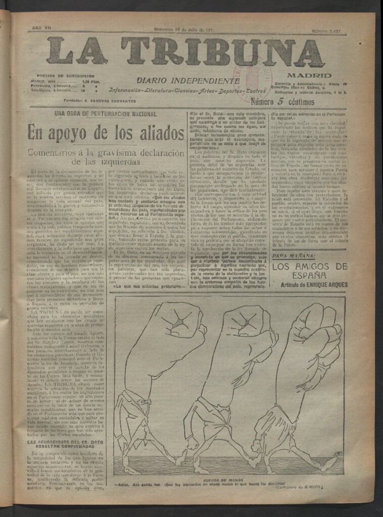 Miniatura de La Tribuna del 10 de julio de 1918