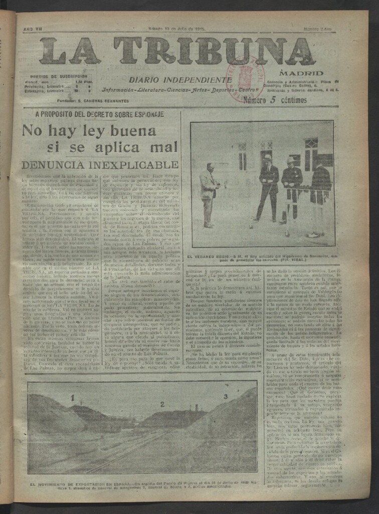 Miniatura de La Tribuna del 13 de julio de 1918