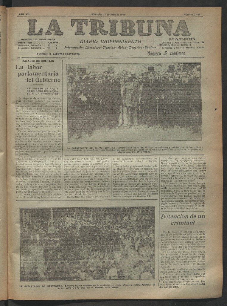 Miniatura de La Tribuna del 17 de julio de 1918