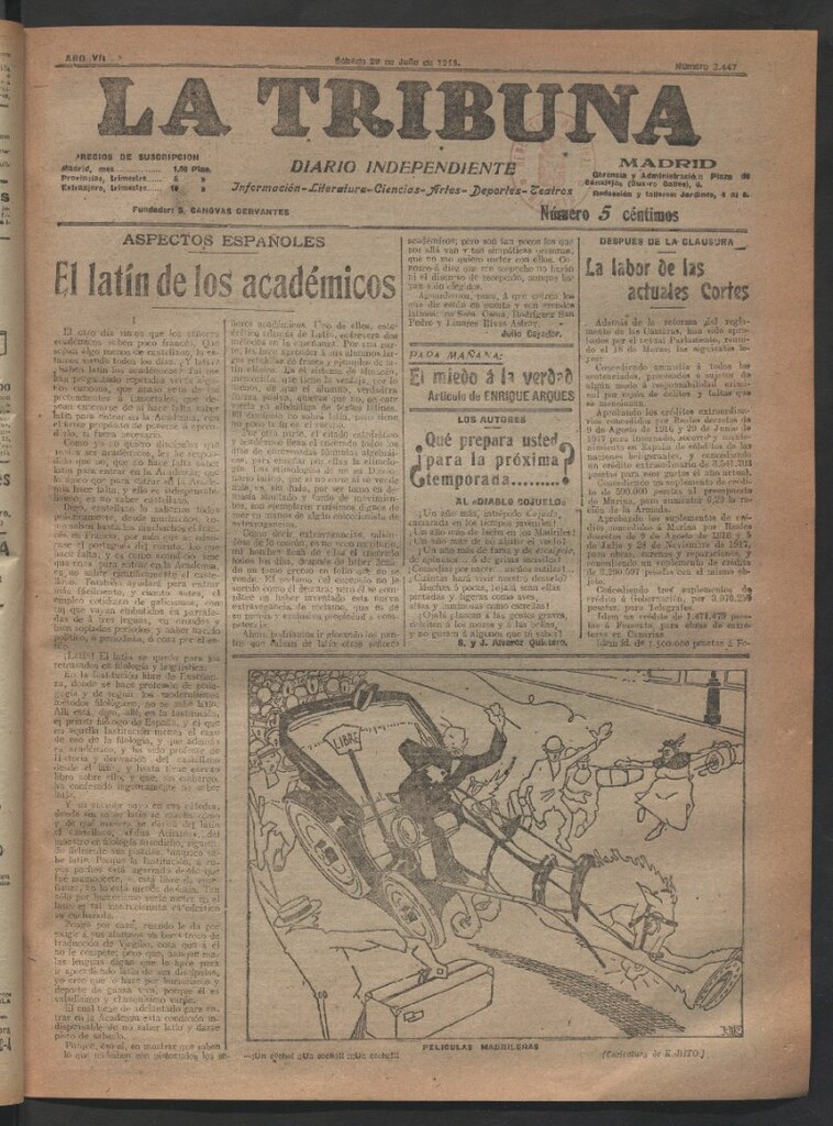 Miniatura de La Tribuna del 20 de julio de 1918