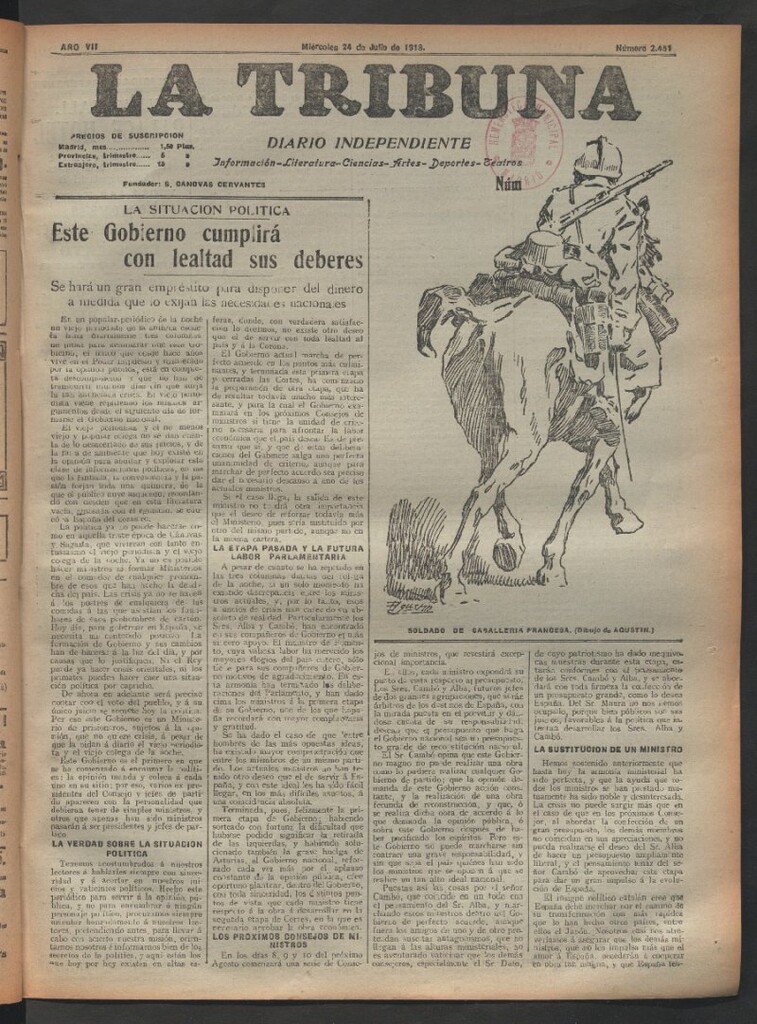 Miniatura de La Tribuna del 24 de julio de 1918