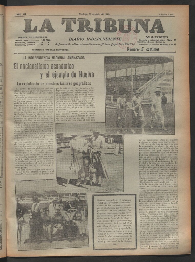 Miniatura de La Tribuna del 28 de julio de 1918