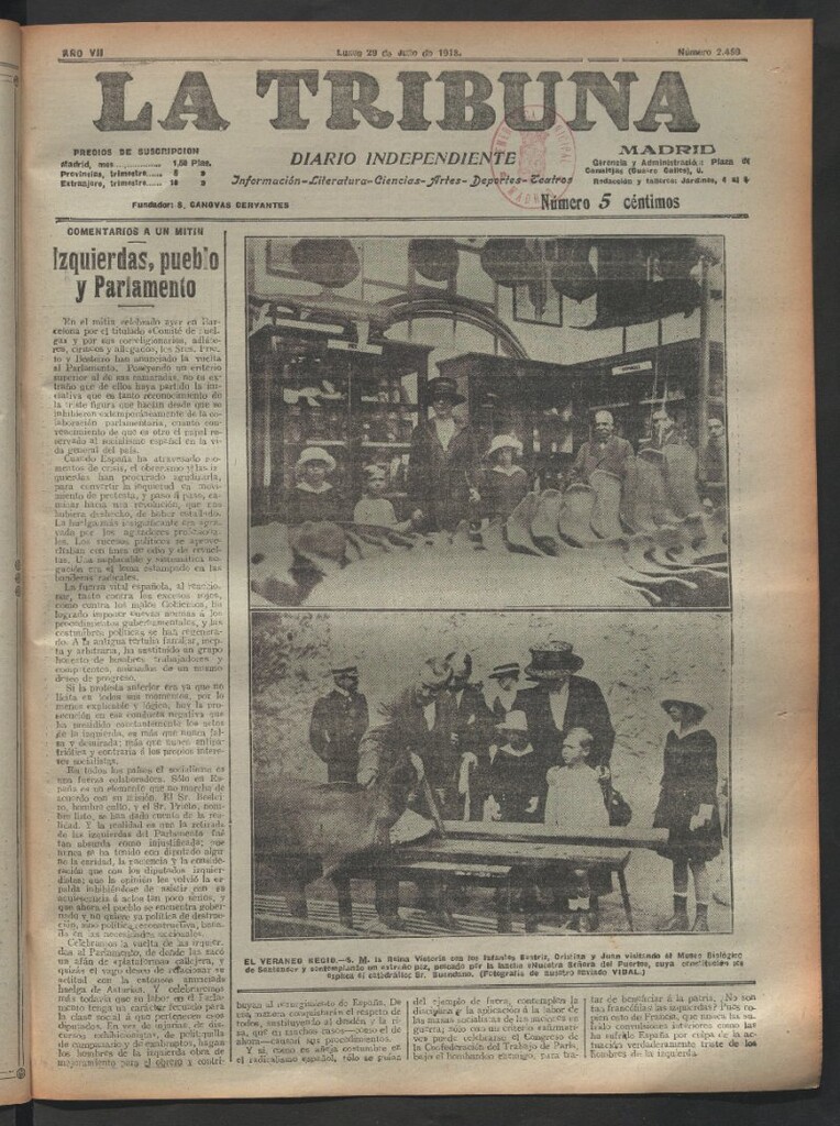 Miniatura de La Tribuna del 29 de julio de 1918
