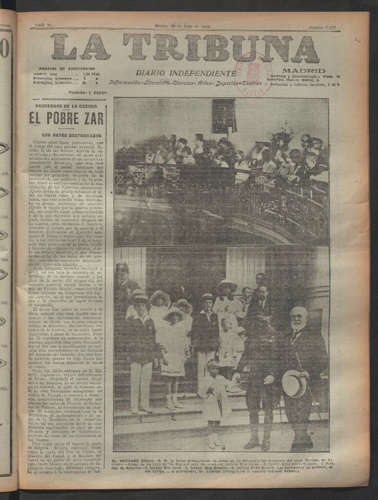 Miniatura de La Tribuna del 30 de julio de 1918