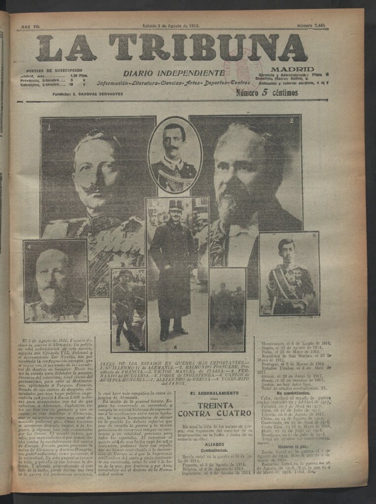 Miniatura de La Tribuna del 3 de agosto de 1918