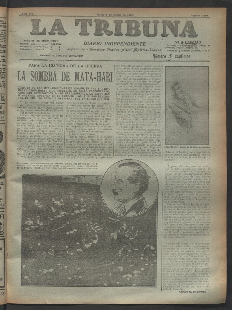 Miniatura de La Tribuna del 8 de agosto de 1918