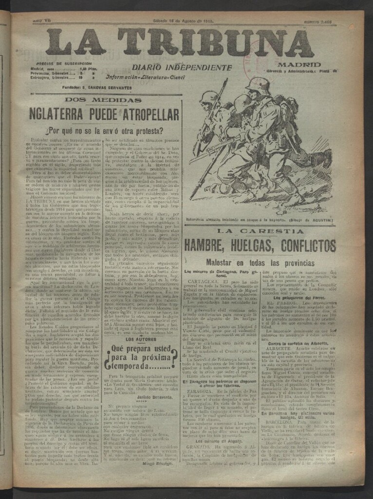Miniatura de La Tribuna del 10 de agosto de 1918
