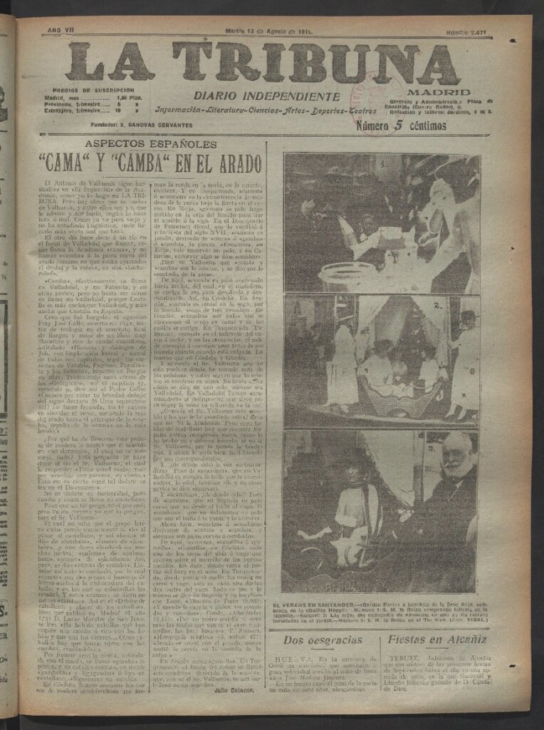 Miniatura de La Tribuna del 13 de agosto de 1918