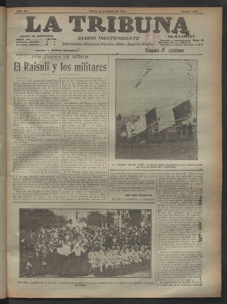 Miniatura de La Tribuna del 16 de agosto de 1918