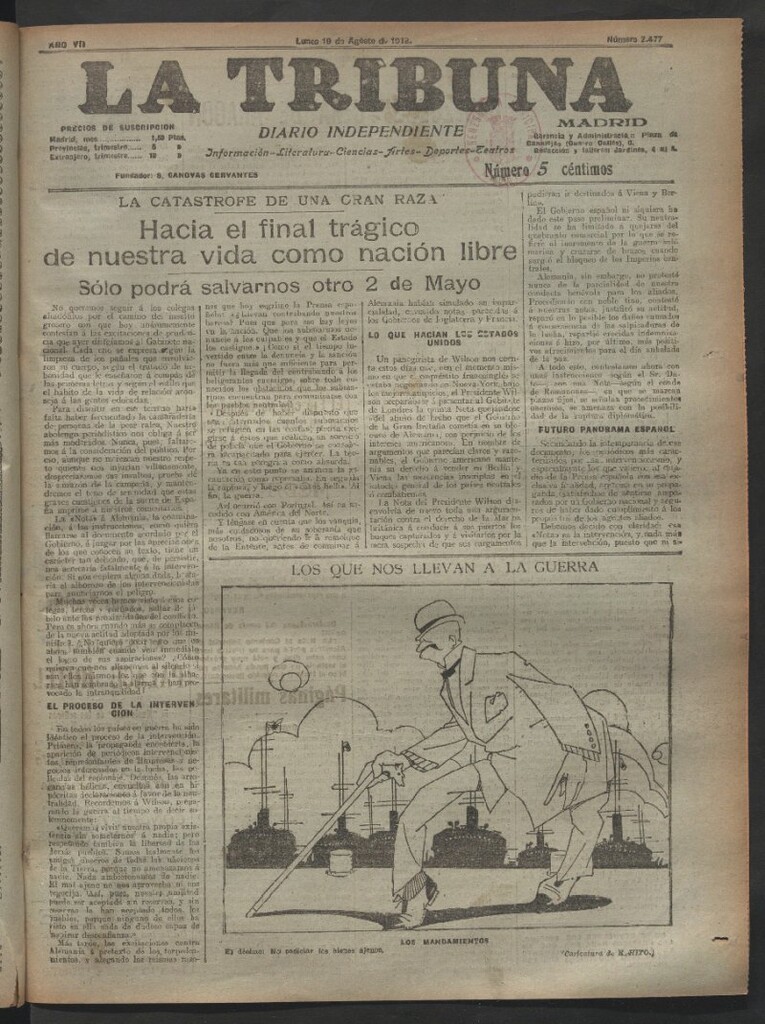 Miniatura de La Tribuna del 19 de agosto de 1918