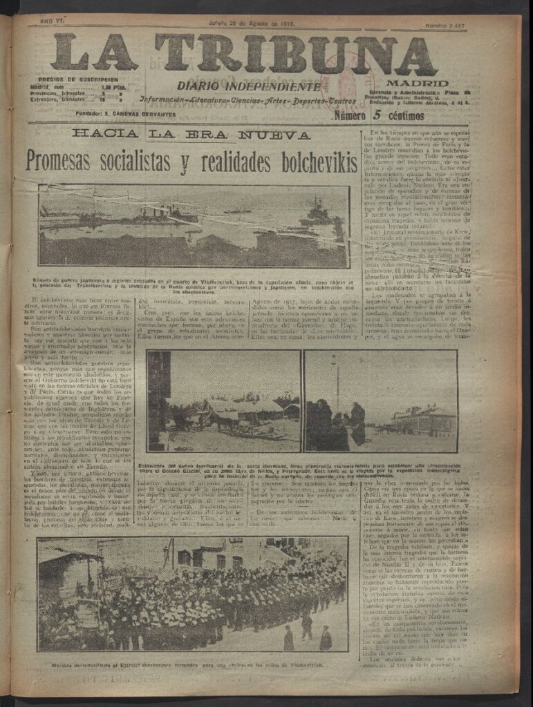 Miniatura de La Tribuna del 29 de agosto de 1918