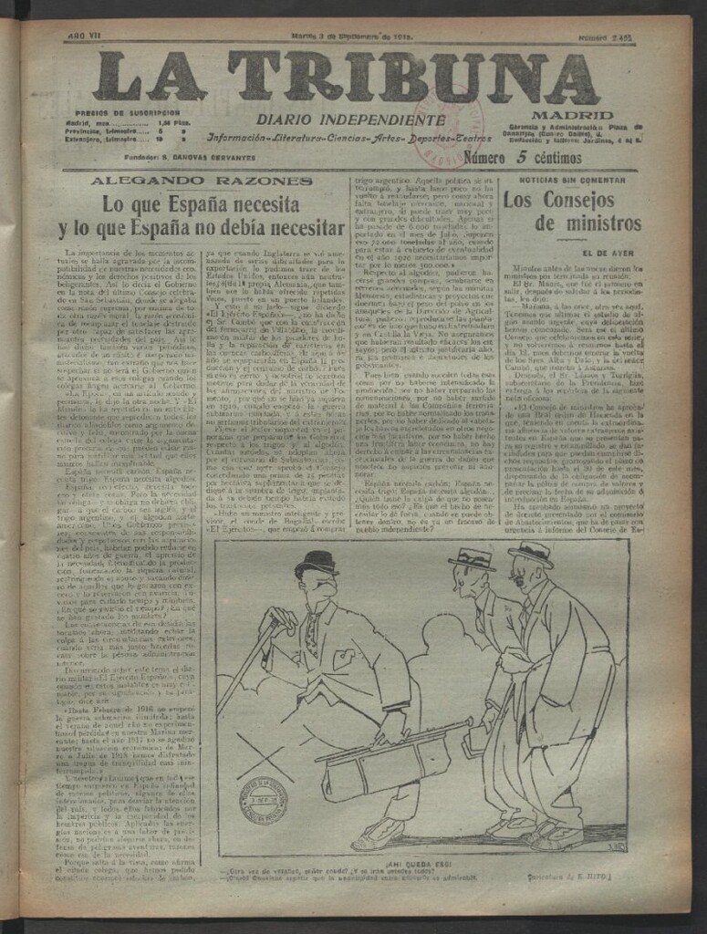 Miniatura de La Tribuna del 3 de septiembre de 1918
